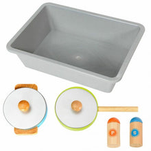 Load image into Gallery viewer, Kids Wooden Pretend Cooking Playset Cookware Kitchen-Beige
