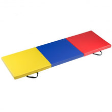 Load image into Gallery viewer, 6' x 2' Exercise Tri-Fold Gymnastics Mat w/ Carrying Handles-Multicolor
