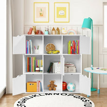 Load image into Gallery viewer, 9 Cube Storage Wood Divider Bookcase-White
