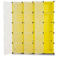 Load image into Gallery viewer, DIY Cube Portable Closet Wardrobe Storage Cabinet with Doors-Yellow
