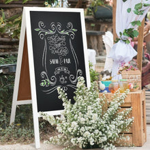 Load image into Gallery viewer, A-Frame Chalkboard Sign with Eraser &amp; Chalk-White
