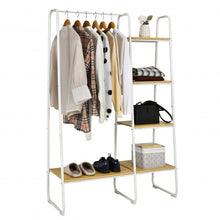 Load image into Gallery viewer, Clothes Rack Free Standing Storage Tower with Metal Frame-Natural
