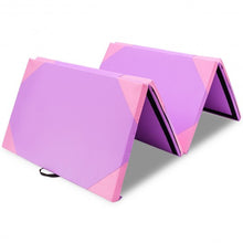 Load image into Gallery viewer, 4' x 10' x 2" Thick Folding Panel Fitness Exercise Gymnastics Mat-Purple

