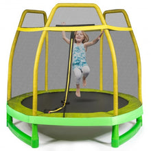 Load image into Gallery viewer, 7FT Kids Trampoline W/ Safety Enclosure Net-Yellow
