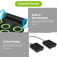 Load image into Gallery viewer, Set 7 Kit Electronic Roll Up Pads MIDI Drum -Green
