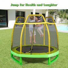 Load image into Gallery viewer, 7FT Kids Trampoline W/ Safety Enclosure Net-Yellow
