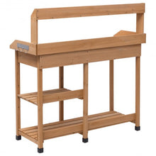 Load image into Gallery viewer, Outdoor Lawn Patio Potting Bench Storage Table Shelf
