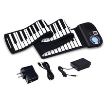 Load image into Gallery viewer, 88 Keys Midi Electronic Roll up Piano Silicone Keyboard for Beginners-Black
