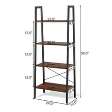 Load image into Gallery viewer, 4-Tier Ladder Shelf Bookcase Bookshelf Display Rack Plant Stand-Black
