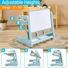 Load image into Gallery viewer, 2 in 1 Kids Easel Table and Chair Set  with Adjustable Art Painting Board-Blue
