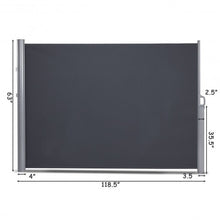 Load image into Gallery viewer, 118.5" x 63" Patio Retractable Folding Side Awning Screen Privacy Divider
