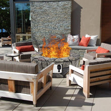 Load image into Gallery viewer, 28" Propane Gas Fire Pit with Lava Rocks and Protective Cover
