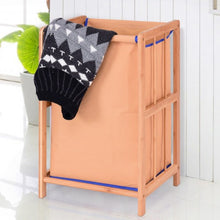 Load image into Gallery viewer, Bamboo Frame Durable Clothes Storage Laundry Hamper
