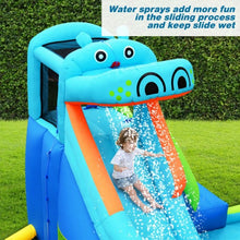 Load image into Gallery viewer, Hippo Inflatable Water Slide Bounce House with Air Blower
