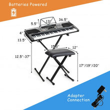 Load image into Gallery viewer, 61 Key Electronic Keyboard Piano Set with Stand Bench Headphones

