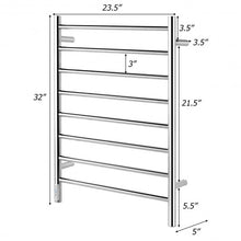 Load image into Gallery viewer, 8-Bar Wall Mounted Towel Warmer Stainless Steel Towel Rack
