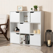 Load image into Gallery viewer, 9 Cube Storage Wood Divider Bookcase-White
