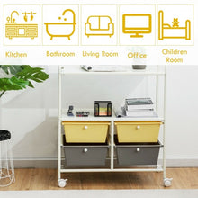 Load image into Gallery viewer, 4 Drawers Shelves Rolling Storage Cart Rack-Yellow
