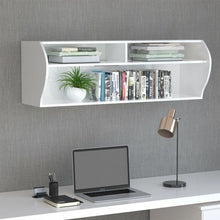 Load image into Gallery viewer, 48.5" 2 Tier Modern Wall Mounted Hanging Floating Shelf-White
