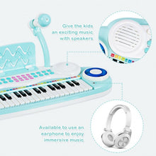 Load image into Gallery viewer, 37-key Kids Toy Keyboard Piano with Microphone-Blue

