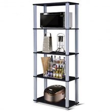 Load image into Gallery viewer, 5-Tier Multi-Functional Storage Shelves Rack Display Bookcase-Black
