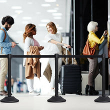 Load image into Gallery viewer, 6 Pcs Stanchion Post Crowd Control Barriers Queue Pole w/Retractable Belt-Black
