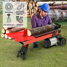 Load image into Gallery viewer, 7-Ton Horizontal Electric Log Splitter with 2000W Motor and Wheels
