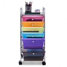 Load image into Gallery viewer, 6 Drawers Rolling Storage Cart Organizer-Transparent Multicolor
