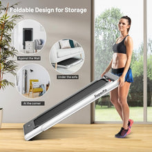 Load image into Gallery viewer, 2-in-1 Electric Motorized Health and Fitness Folding Treadmill with Dual Display and Speaker-White
