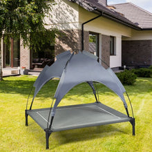 Load image into Gallery viewer, Portable Elevated Outdoor Pet Bed with Removable Canopy Shade-36"
