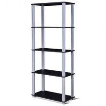 Load image into Gallery viewer, 5-Tier Multi-Functional Storage Shelves Rack Display Bookcase-Black
