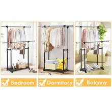 Load image into Gallery viewer, Height Adjustable Extendable Double Rail Clothes Rack
