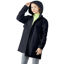 Load image into Gallery viewer, Hooded  Women's Wind &amp; Waterproof Trench Rain Jacket-Navy-XL
