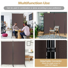 Load image into Gallery viewer, 3-Panel Room Divider Folding Privacy Partition Screen for Office Room-Brown
