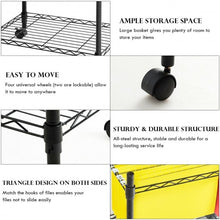 Load image into Gallery viewer, Metal Rolling File Cart for Folder Storage-Black
