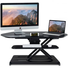 Load image into Gallery viewer, Electric Height Adjustable Sit-Stand Converter Standing Desk-Black
