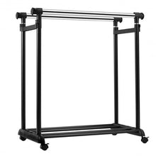 Load image into Gallery viewer, Height Adjustable Extendable Double Rail Clothes Rack
