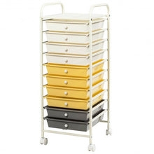 Load image into Gallery viewer, 10 Drawer Rolling Storage Cart Organizer-Yellow
