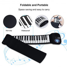 Load image into Gallery viewer, 88 Keys Midi Electronic Roll up Piano Silicone Keyboard for Beginners-Black
