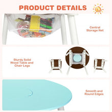 Load image into Gallery viewer, Wood Activity Kids Table and Chair Set with Center Mesh Storage for Snack Time and Homework-Green
