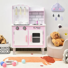 Load image into Gallery viewer, Kids Wooden Pretend Play Cooking Set with Sounds and Cookware Accessories
