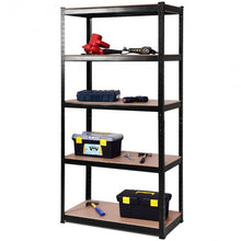 Load image into Gallery viewer, 71" x 36" Heavy Duty 5 Level Adjustable Storage Garage Shelf-Black
