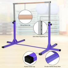 Load image into Gallery viewer, Adjustable Gymnastics Horizontal Bar for Kids-Purple
