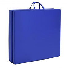 Load image into Gallery viewer, 6' x 2' Exercise Tri-Fold Gymnastics Mat w/ Carrying Handles-Blue
