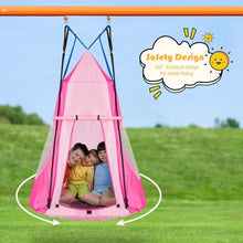 Load image into Gallery viewer, Kids Hanging Chair Swing Tent Set-Pink
