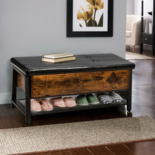 Load image into Gallery viewer, Industrial Storage Shoe Bench with Two Divided Space
