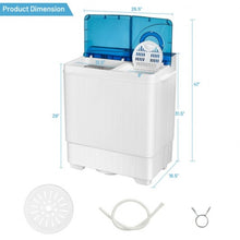Load image into Gallery viewer, 26 Pound Portable Semi-automatic Washing Machine with Built-in Drain Pump-Blue
