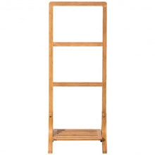 Load image into Gallery viewer, Free Standing Bamboo Towel Rack with Bottom Shelf
