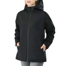 Load image into Gallery viewer, Women's Waterproof &amp; Windproof Rain Jacket with Velcro Cuff-Black-S
