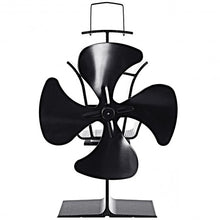 Load image into Gallery viewer, 4 Blades Fireplace Stove Fan Fuel Saving Eco USB
